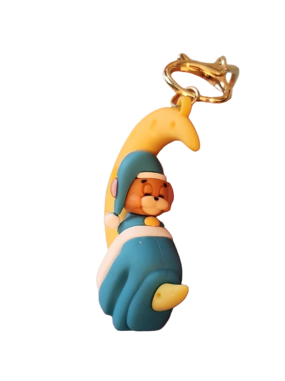 Jerry on a Moon Keychain Yellow and Blue - Picture 7 of 7